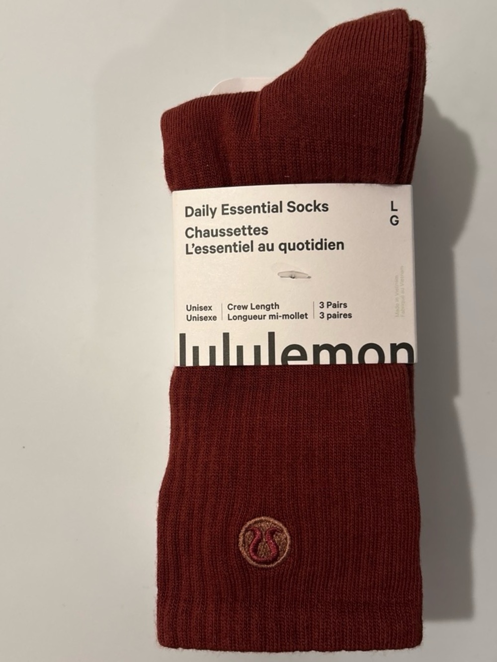 lululemon athletica Daily Essential Crew Socks - Burgundy